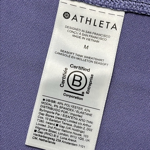 Athleta seasoft tank sweatshirt Dusk Purple top size medium - Picture 6 of 10